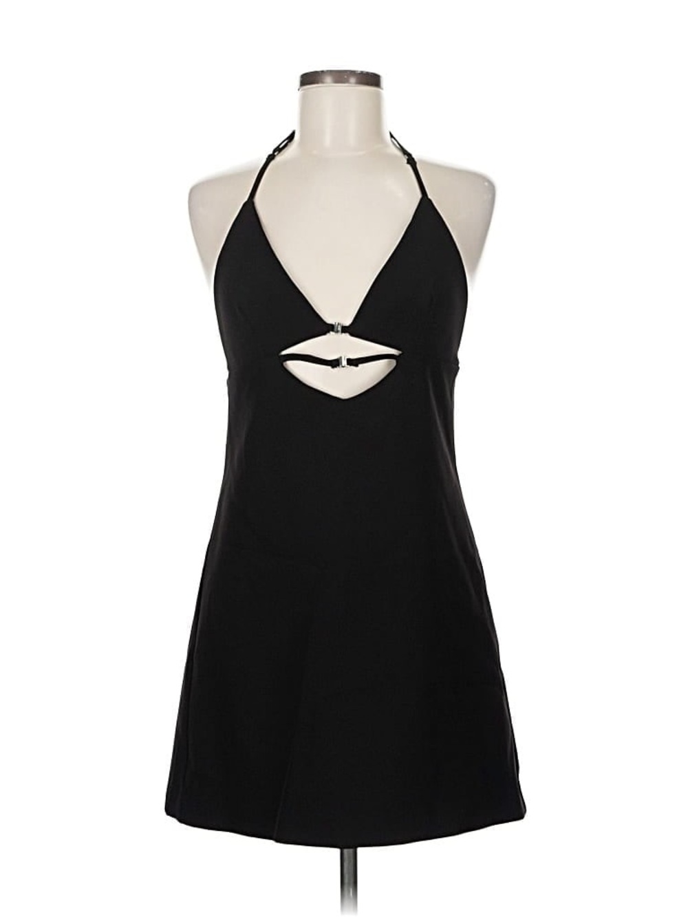 Black Halter Cutout Dress